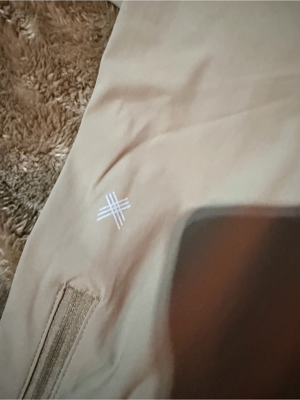 Kenneth Cole Tan Track Joggers with White Embroidery
